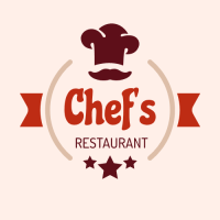 Chef Logo with Hat and Stars Logo Design