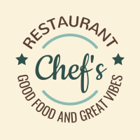 Vintage Chef Logo with Curved Text Logo Design