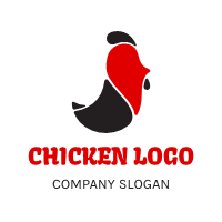 Black and Red Bird Silhouette Logo Design