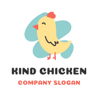 Cute and Funny Chicken for Kids Logo Design