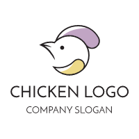 Chicken Logo | Elegant Bird with Colorful Wings