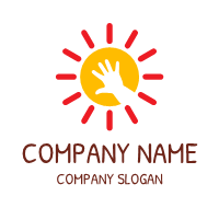 Children Hand in Front of the Sun Logo Design