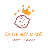 Crown and Childrens Smiley Face Logo Design