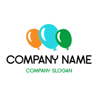 Three Multi Colored Balloons Logo Design