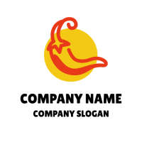 Cartoon Yellow Chilli Pepper Logo Design