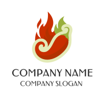 Colorful Red and Green Flames Logo Design
