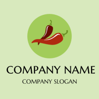 Elegant Natural Chili Peppers Logo Design