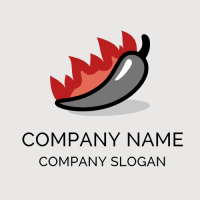 Pink Flames and Grey Pepper Logo Design