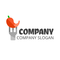 Red Hot Pepper on the Fork Logo Design