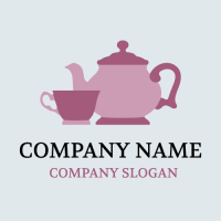 Authentic Pink Kettle and Cup Logo Design