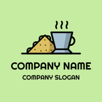 Breakfast Sandwich and Cup of Tea Logo Design