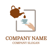 Coffee Logo | Full Teapot and Empty Cup