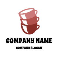 Group of Three Empty Red Mugs Logo Design
