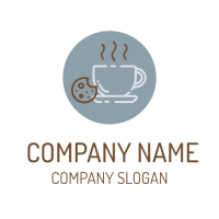 Hot Coffee Drink and Cookie Logo Design