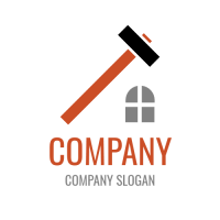 Construction Logo | Long Hammer and Window