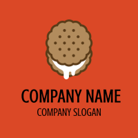 Creamy Round Wafer with Vanilla Logo Design