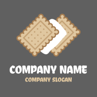 Ice Cream Wafers with Vanilla Filling Logo Design