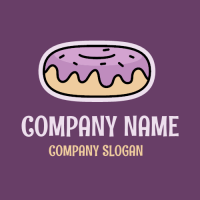 Blueberry Donut Frosting with Sprinkles Logo Design