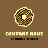 Doughnut Logo | Chocolate Donut with Honey Drizzle