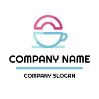 Doughnut Logo | Doughnut and Teacup Silhouette