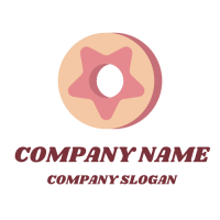 Doughnut Logo | Minimalist Star Glazed Donut