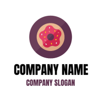 Modern Flat Doughnut Emblem Logo Design