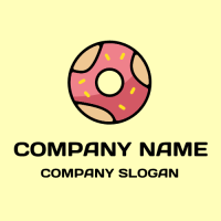 Modern Hot Pink Glazed Donut Logo Design