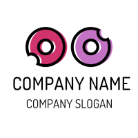 Pink and Purple Doughnuts Logo Design