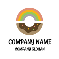 Doughnut Logo | Rainbow Sweet Chocolate Donut