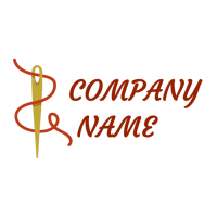 Golden Needle and Red Thread Logo Design