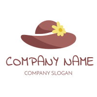 Fashion Logo | Lady Hat with Yellow Flower