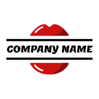 Red Glossy Lipstick Lips Logo Logo Design