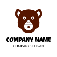 Honey Logo | Dark Brown Fluffy Bear Head