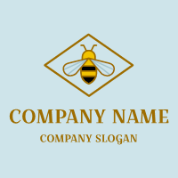 Elegant Insect in Diamond Shape Logo Design