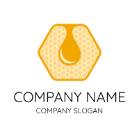 Large Glossy Caramel Honey Drop Logo Design