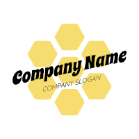 Minimalist Yellow Honeycomb Logo Design