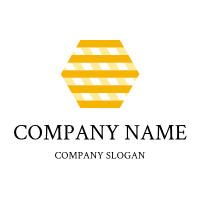 Honey Logo | Yellow Hexagon with Yellow Stripes