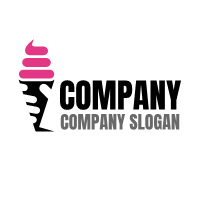 Ice Cream Logo | Arm Holding Cold Berry Sherbet