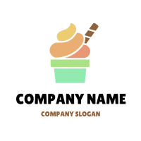 Pastel Colors Frozen Yogurt Logo Design