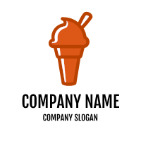 Ice Cream Logo | Red Berry Yogurt with White Spoon