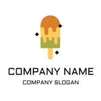 Ice Cream Logo | Three Color Melting Popsicle