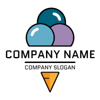 Ice Cream Logo | Three Scoops of Cold Sherbet