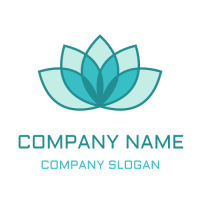 Blue Yoga Lotus for Meditation Logo Design