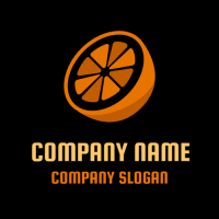Half Tangerine on a Dark Background Logo Design