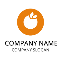 Orange Silhouette with Two Leaves Logo Design