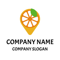 Orange Slice Inside a Navigation Point Logo Design