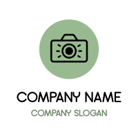 Camera Click and Green Circle Logo Design