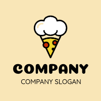 Chef Pepperoni Pizza Slice Logo Design