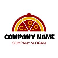 Dish Cover with Three Slices Logo Design