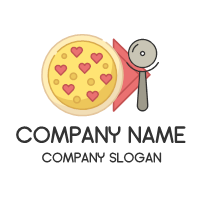 Pizza Logo | Heart Pepperonis and Napkin